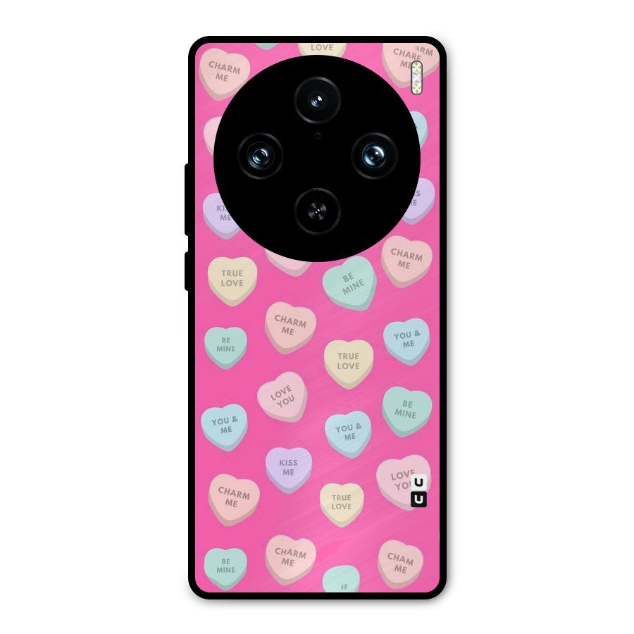 Be Mine Hearts Pattern Metal Back Case for Vivo X100 Pro