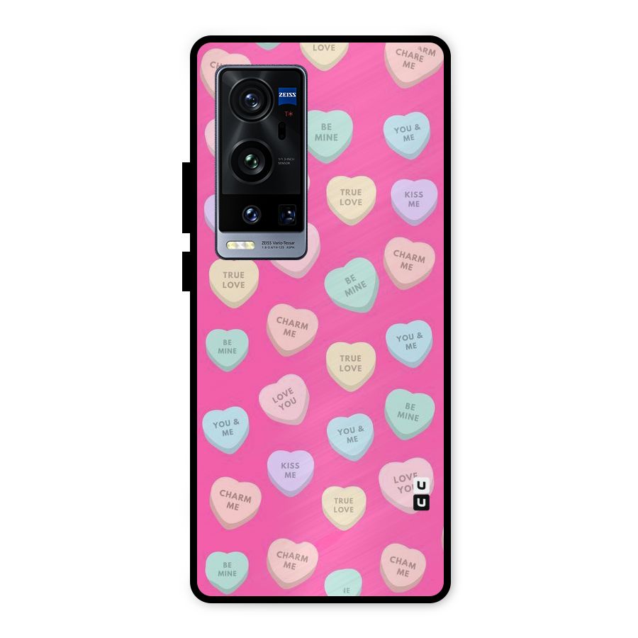 Be Mine Hearts Pattern Metal Back Case for Vivo X60 Pro Plus