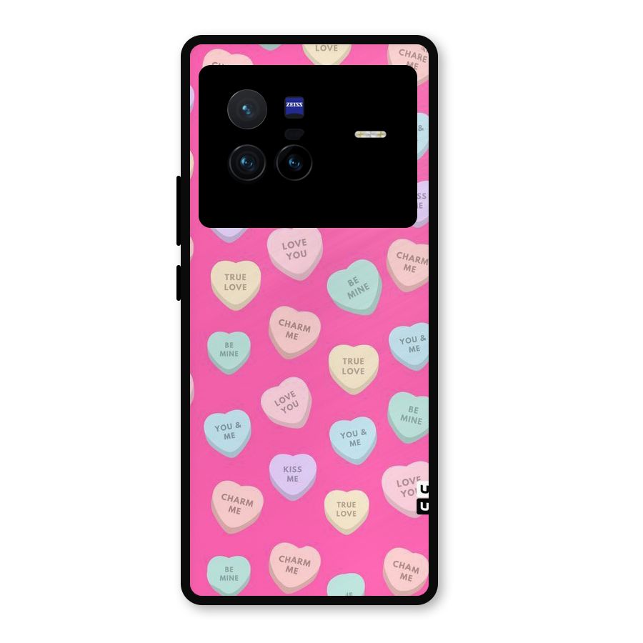 Be Mine Hearts Pattern Metal Back Case for Vivo X80