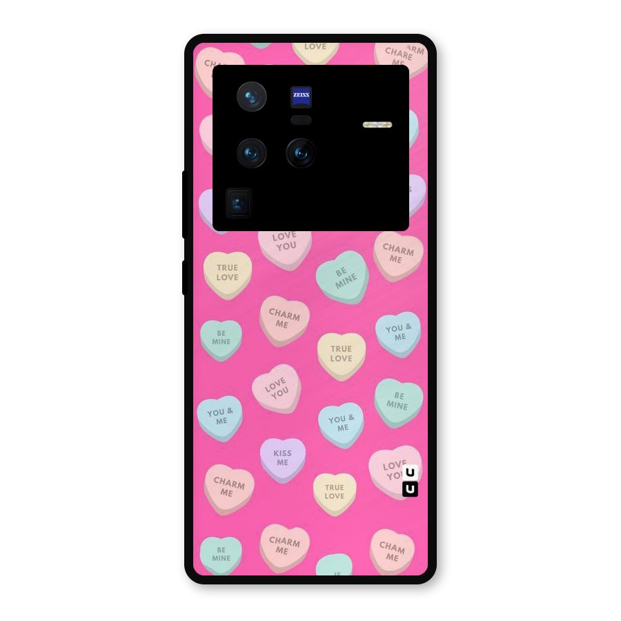 Be Mine Hearts Pattern Metal Back Case for Vivo X80 Pro