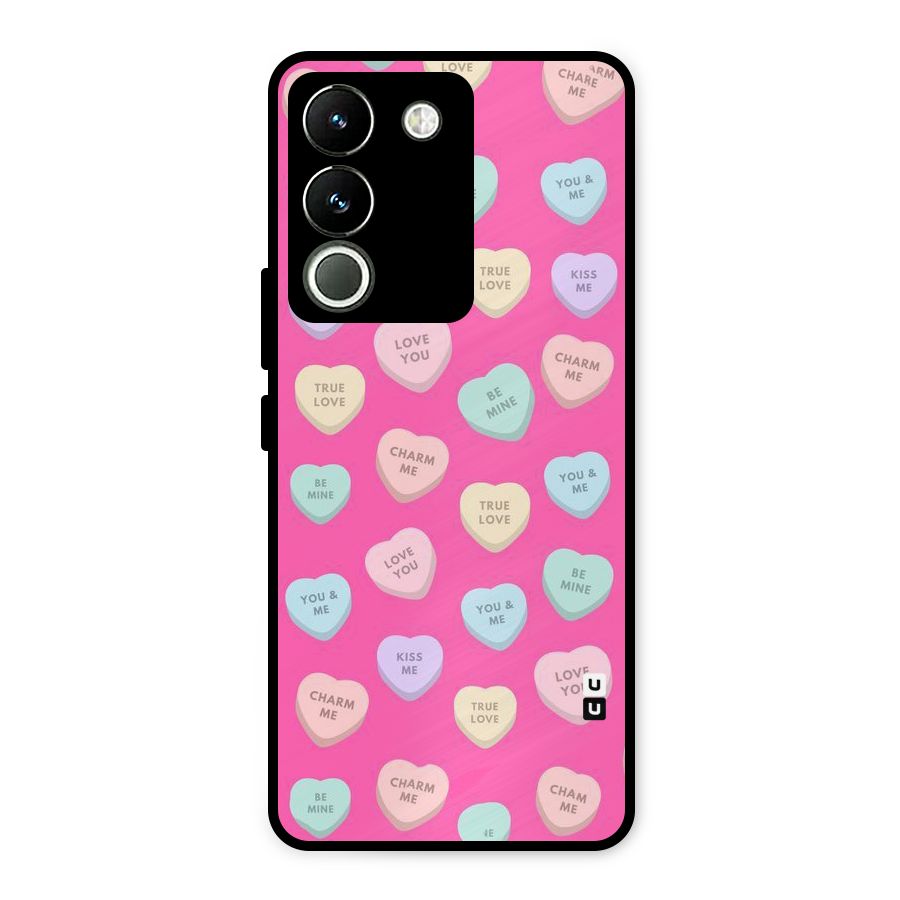 Be Mine Hearts Pattern Metal Back Case for Vivo Y200