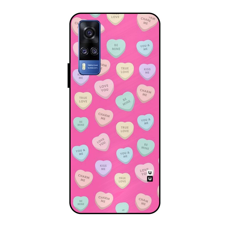 Be Mine Hearts Pattern Metal Back Case for Vivo Y51