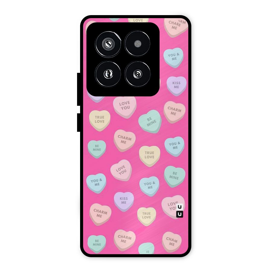 Be Mine Hearts Pattern Metal Back Case for Xiaomi 14 Pro