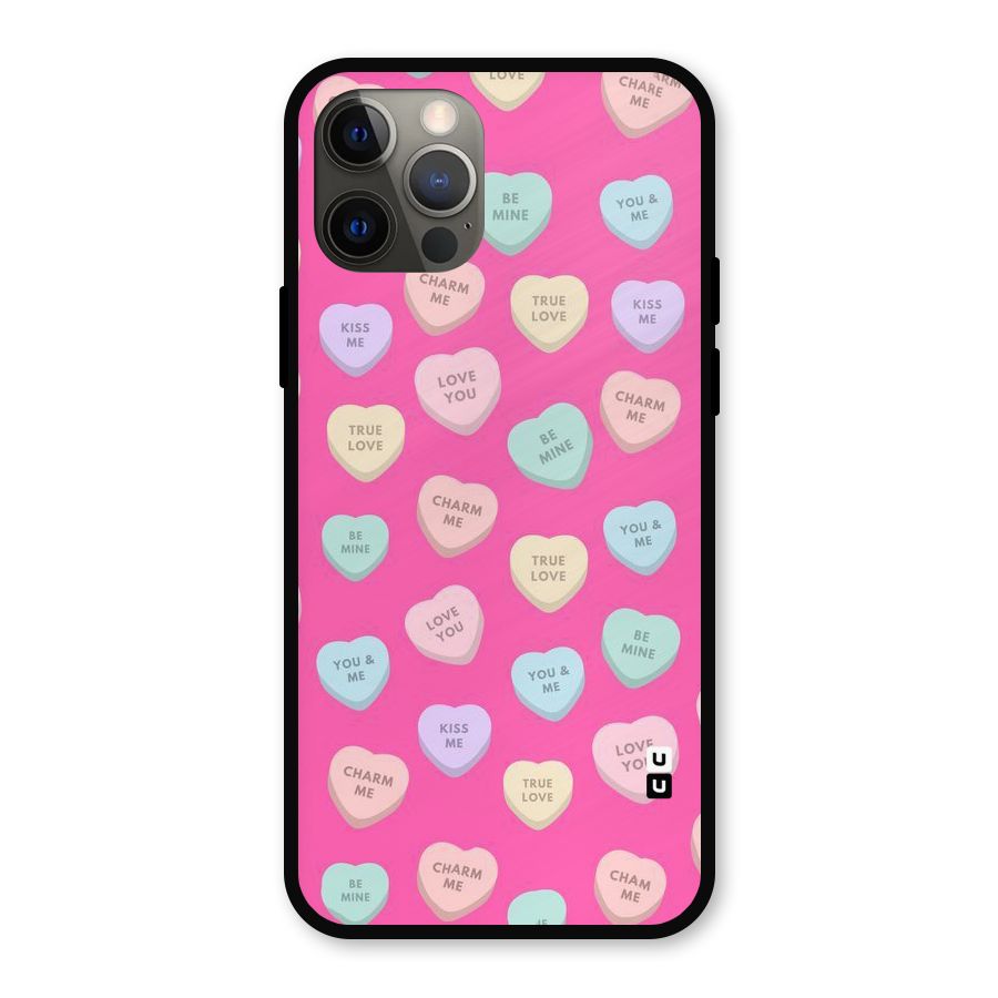 Be Mine Hearts Pattern Metal Back Case for iPhone 12 Pro