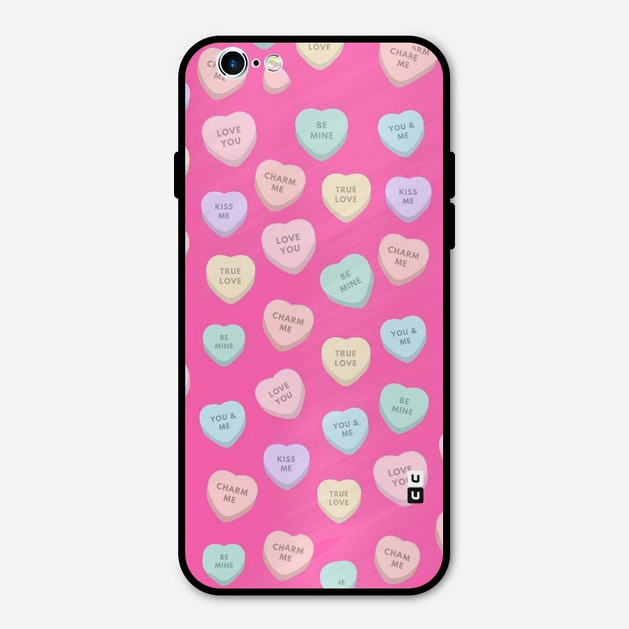 Be Mine Hearts Pattern Metal Back Case for iPhone 6 6s