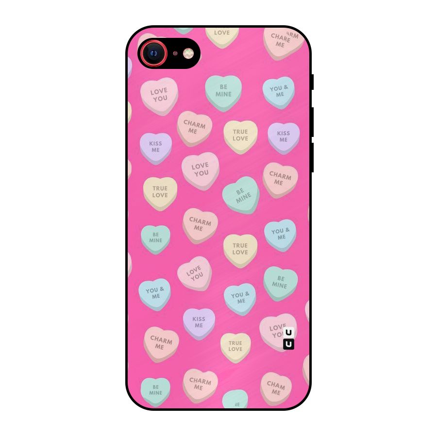 Be Mine Hearts Pattern Metal Back Case for iPhone 7