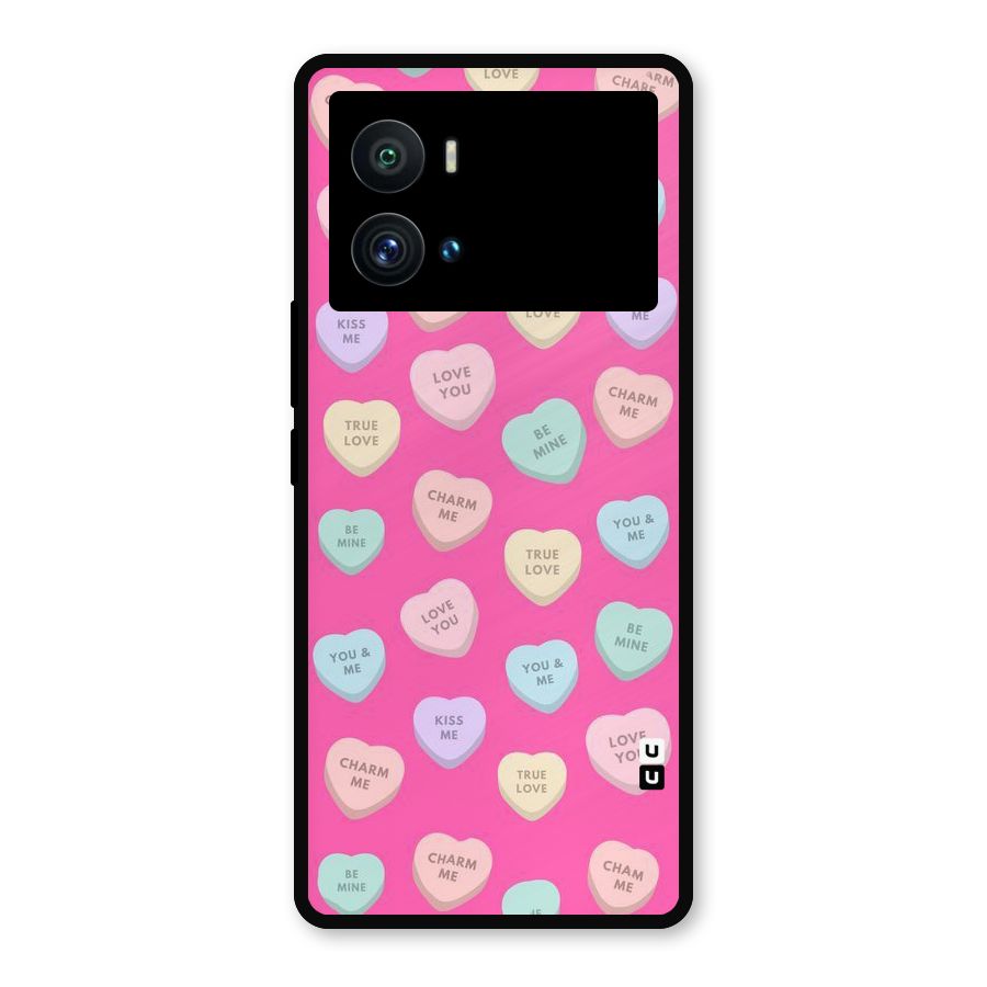 Be Mine Hearts Pattern Metal Back Case for iQOO 9 Pro