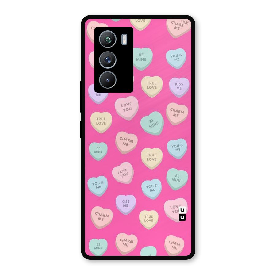 Be Mine Hearts Pattern Metal Back Case for iQOO 9 SE