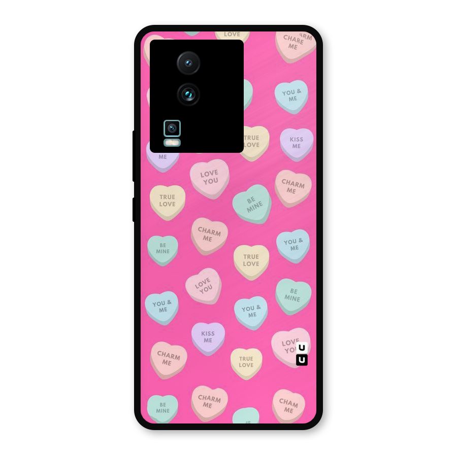 Be Mine Hearts Pattern Metal Back Case for iQOO Neo 7