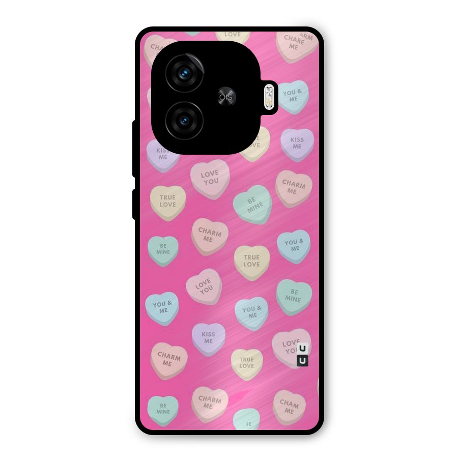 Be Mine Hearts Pattern Metal Back Case for iQOO Z9 Turbo