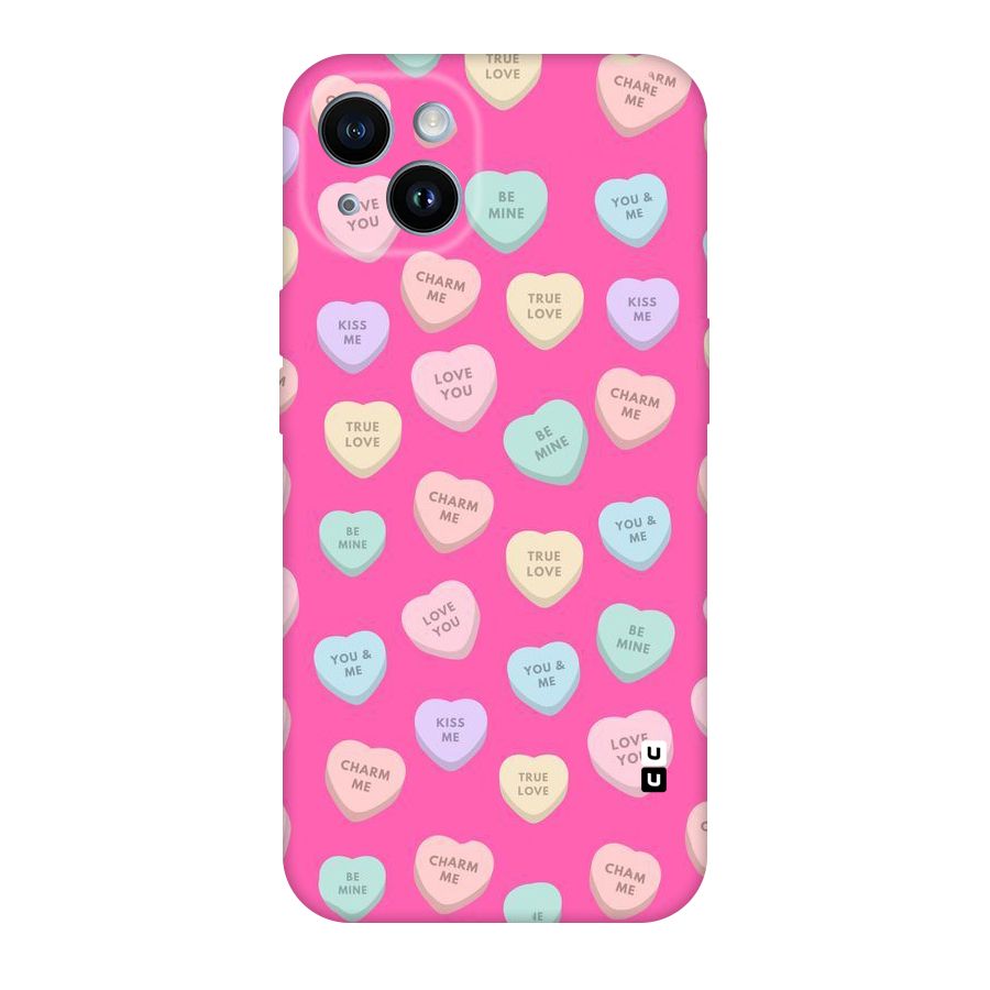Be Mine Hearts Pattern Original Polycarbonate Back Case for iPhone 14