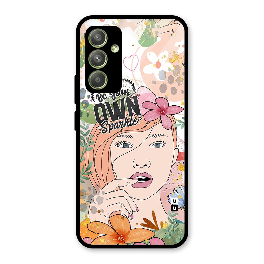 Be Your Own Sparkle Glass Back Case for Galaxy A54