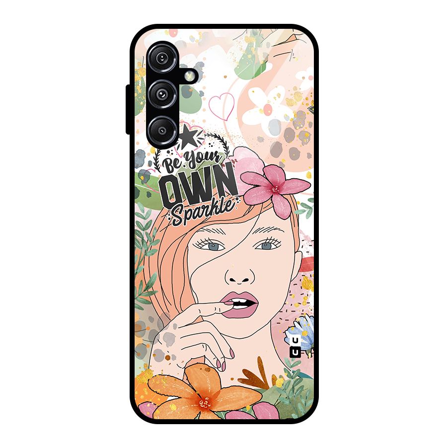 Be Your Own Sparkle Glass Back Case for Galaxy M34 5G