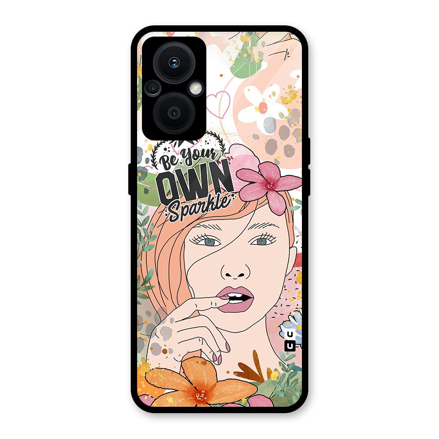 Be Your Own Sparkle Glass Back Case for Oppo F21s Pro 5G