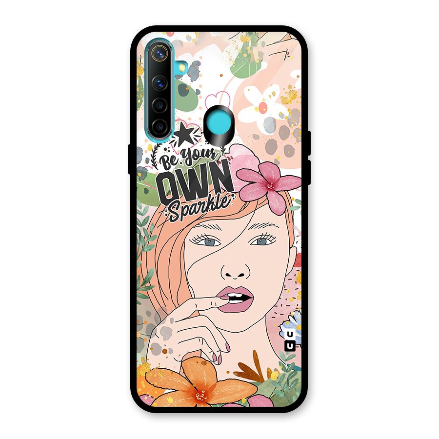 Be Your Own Sparkle Glass Back Case for Realme 5