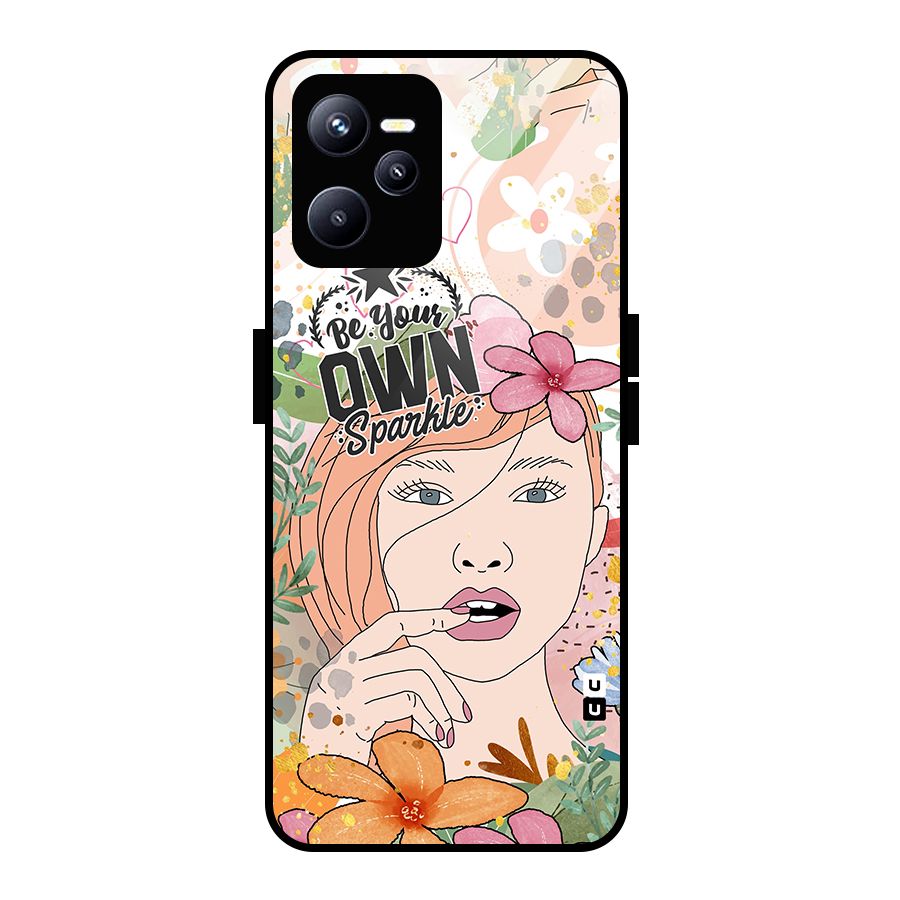 Be Your Own Sparkle Glass Back Case for Realme C35