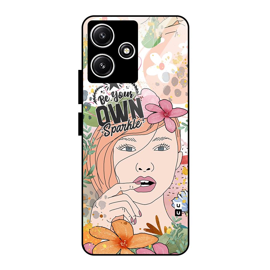 Be Your Own Sparkle Glass Back Case for Redmi 12 5G