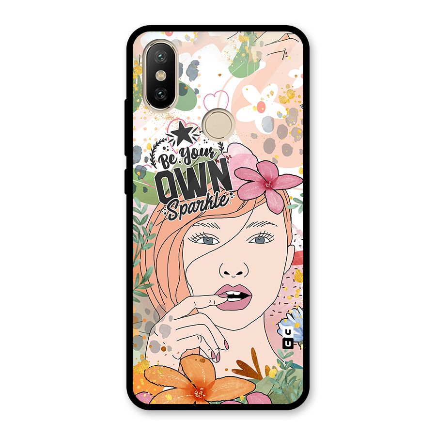 Be Your Own Sparkle Glass Back Case for Redmi A2
