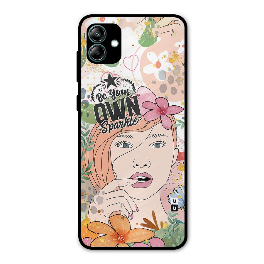 Be Your Own Sparkle Metal Back Case for Galaxy A04