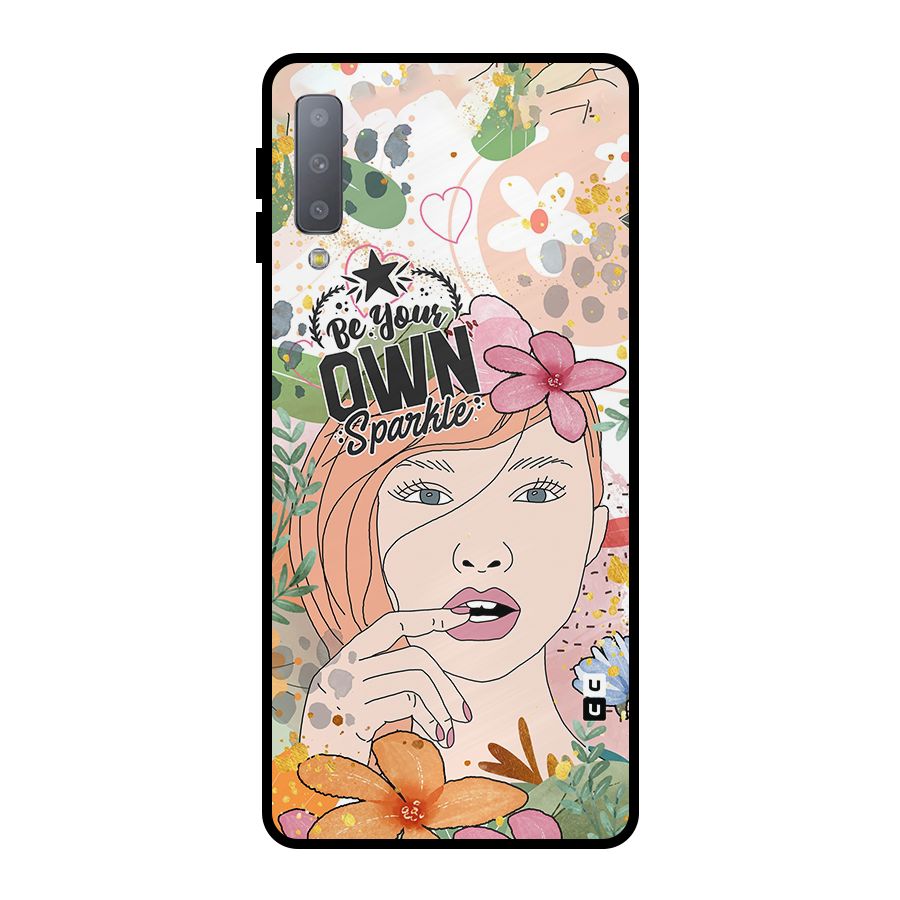 Be Your Own Sparkle Metal Back Case for Galaxy A7 (2018)