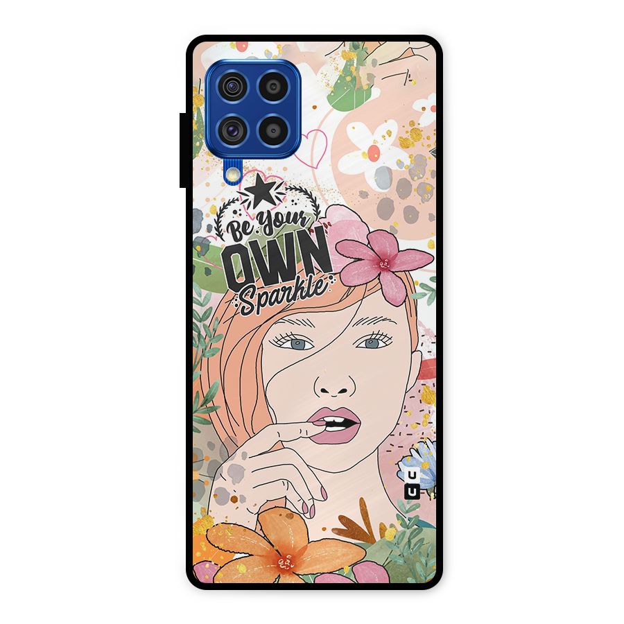 Be Your Own Sparkle Metal Back Case for Galaxy F62