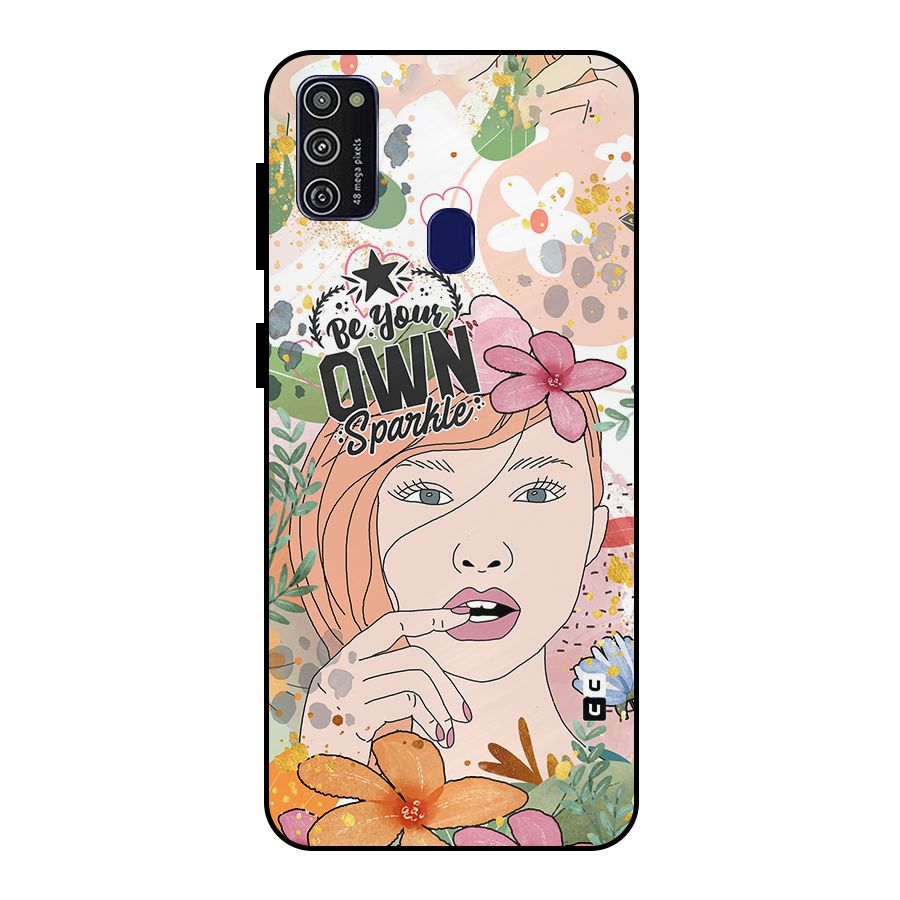 Be Your Own Sparkle Metal Back Case for Galaxy M21
