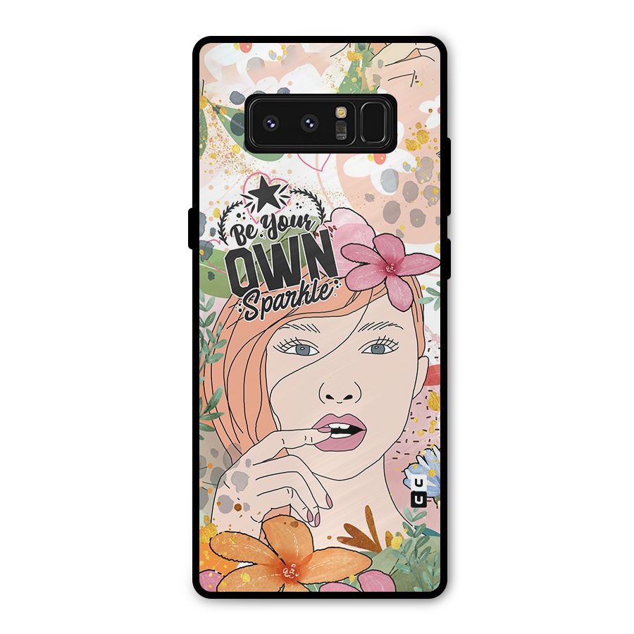 Be Your Own Sparkle Metal Back Case for Galaxy Note 8
