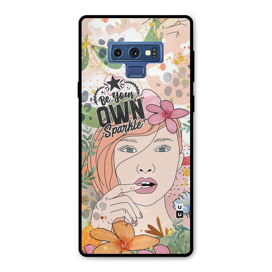 Be Your Own Sparkle Metal Back Case for Galaxy Note 9