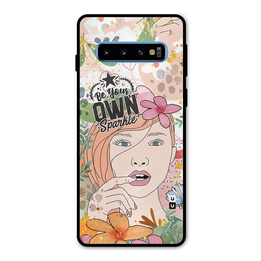 Be Your Own Sparkle Metal Back Case for Galaxy S10