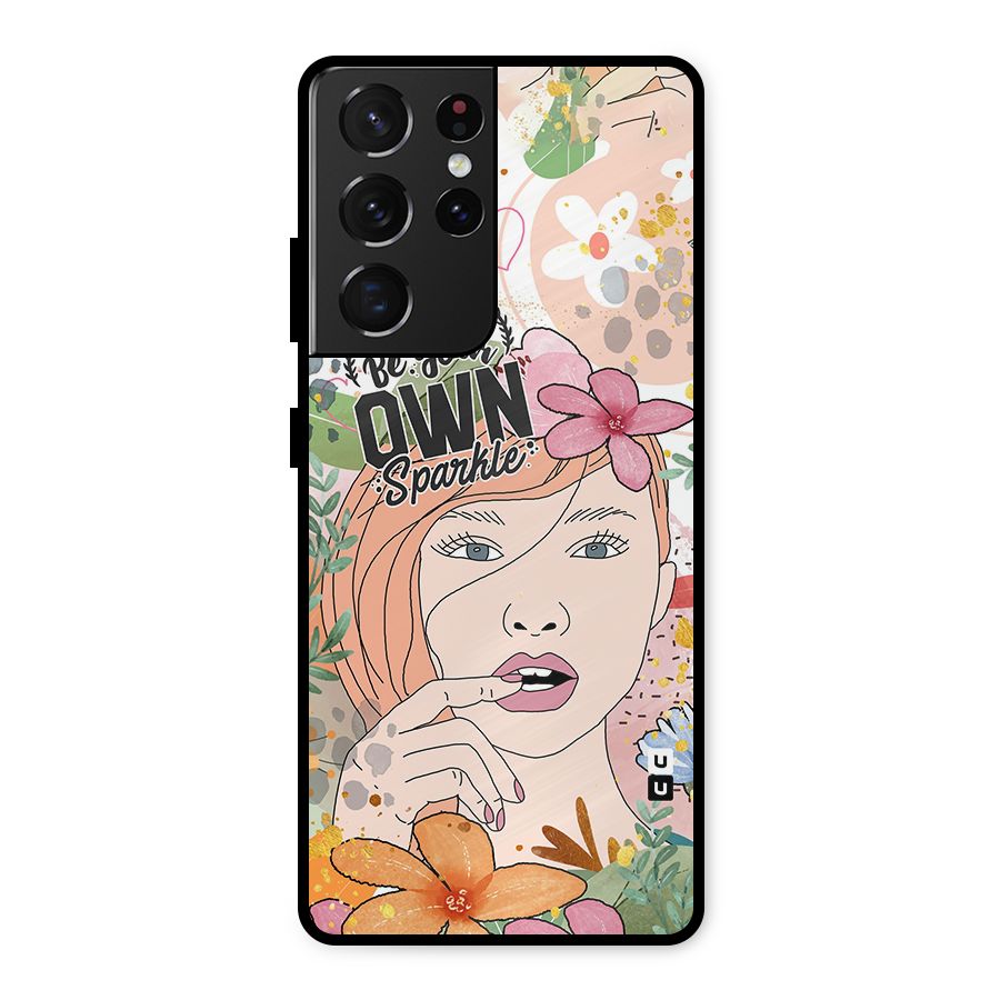 Be Your Own Sparkle Metal Back Case for Galaxy S21 Ultra 5G