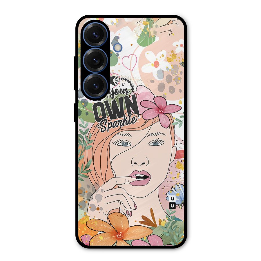 Be Your Own Sparkle Metal Back Case for Galaxy S25