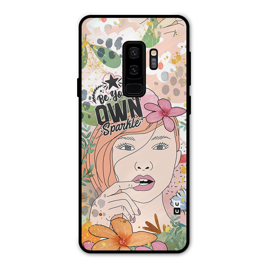 Be Your Own Sparkle Metal Back Case for Galaxy S9 Plus
