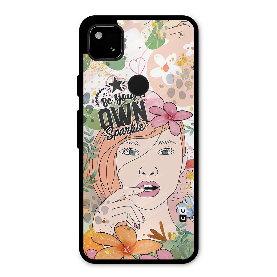 Be Your Own Sparkle Metal Back Case for Google Pixel 4a
