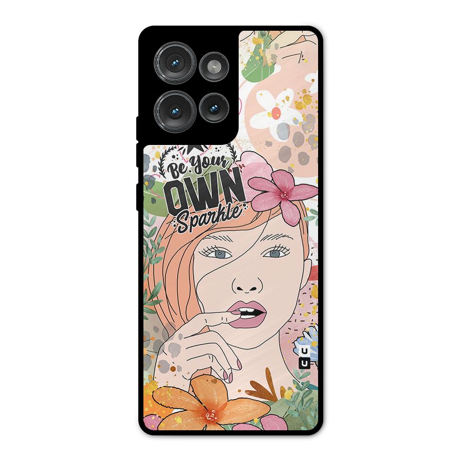 Be Your Own Sparkle Metal Back Case for Motorola Edge 50