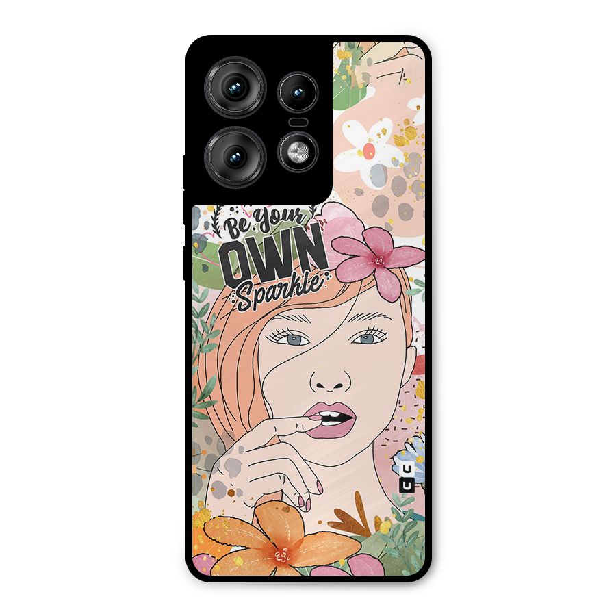 Be Your Own Sparkle Metal Back Case for Motorola Edge 50 Pro