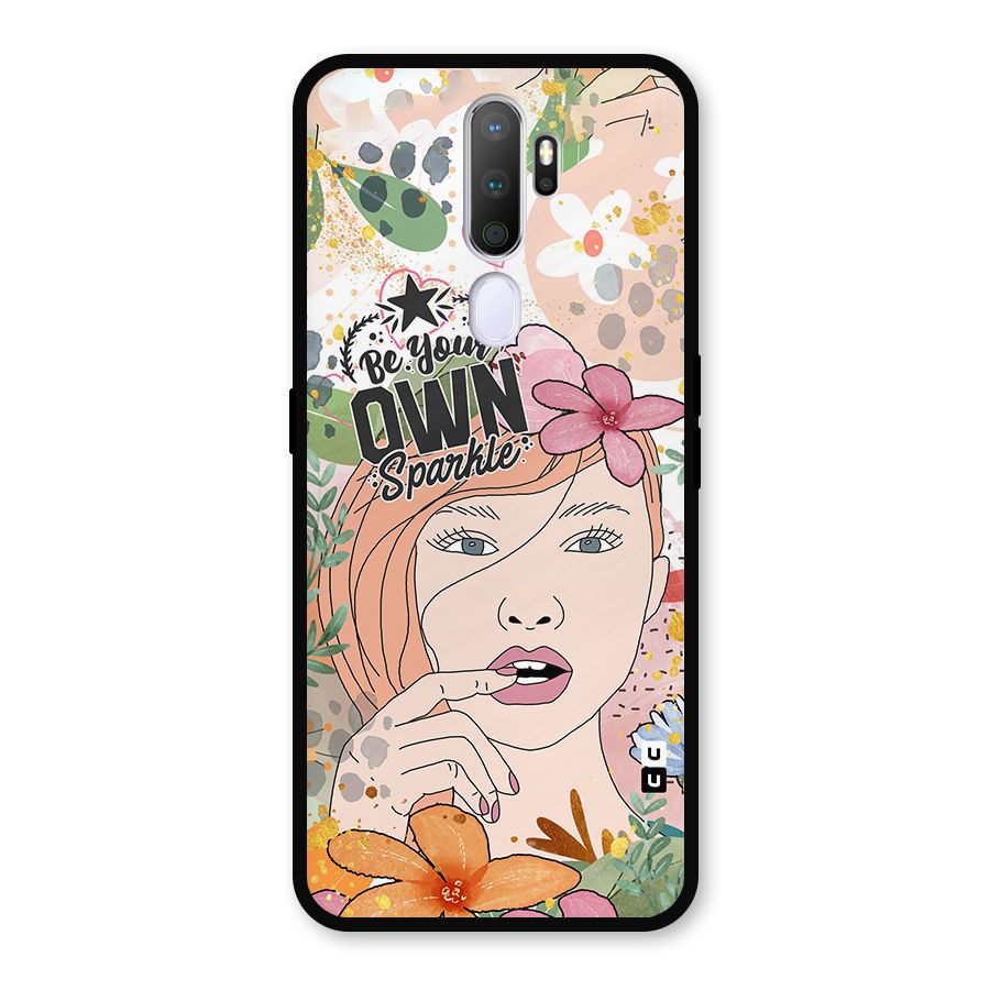 Be Your Own Sparkle Metal Back Case for Oppo A5 (2020)