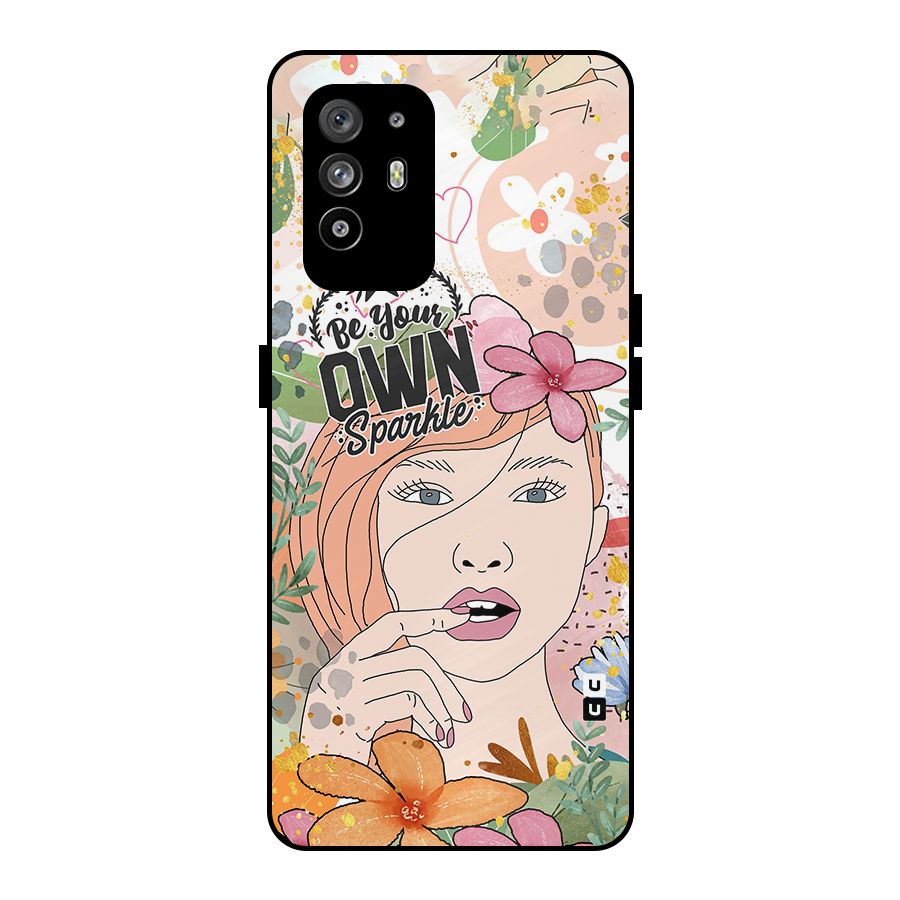 Be Your Own Sparkle Metal Back Case for Oppo F19 Pro Plus 5G