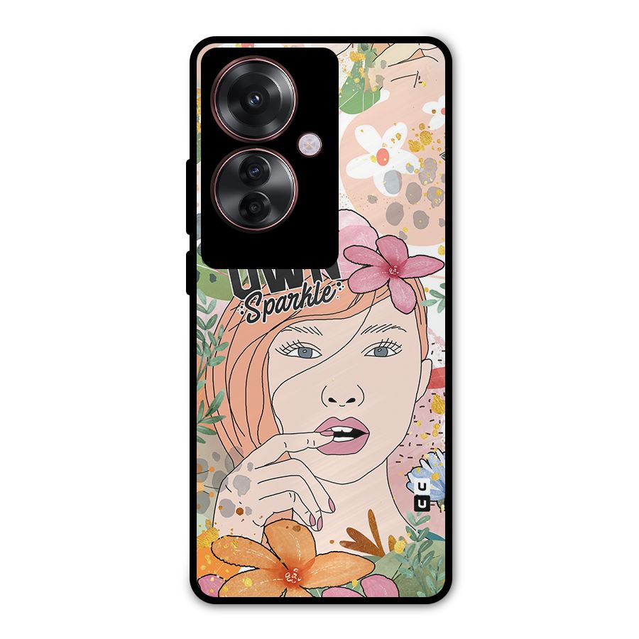 Be Your Own Sparkle Metal Back Case for Oppo F25 Pro