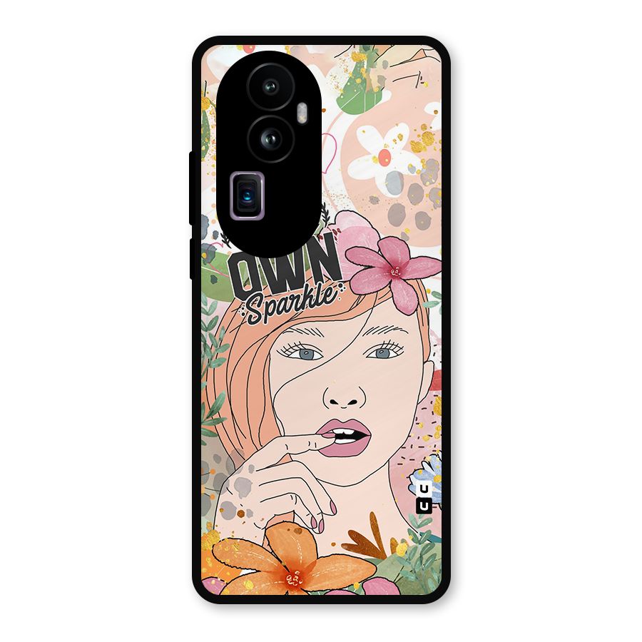 Be Your Own Sparkle Metal Back Case for Oppo Reno10 Pro Plus