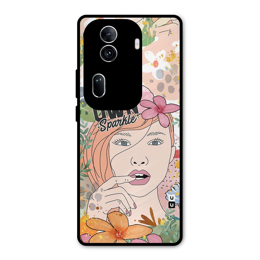 Be Your Own Sparkle Metal Back Case for Oppo Reno11 Pro 5G