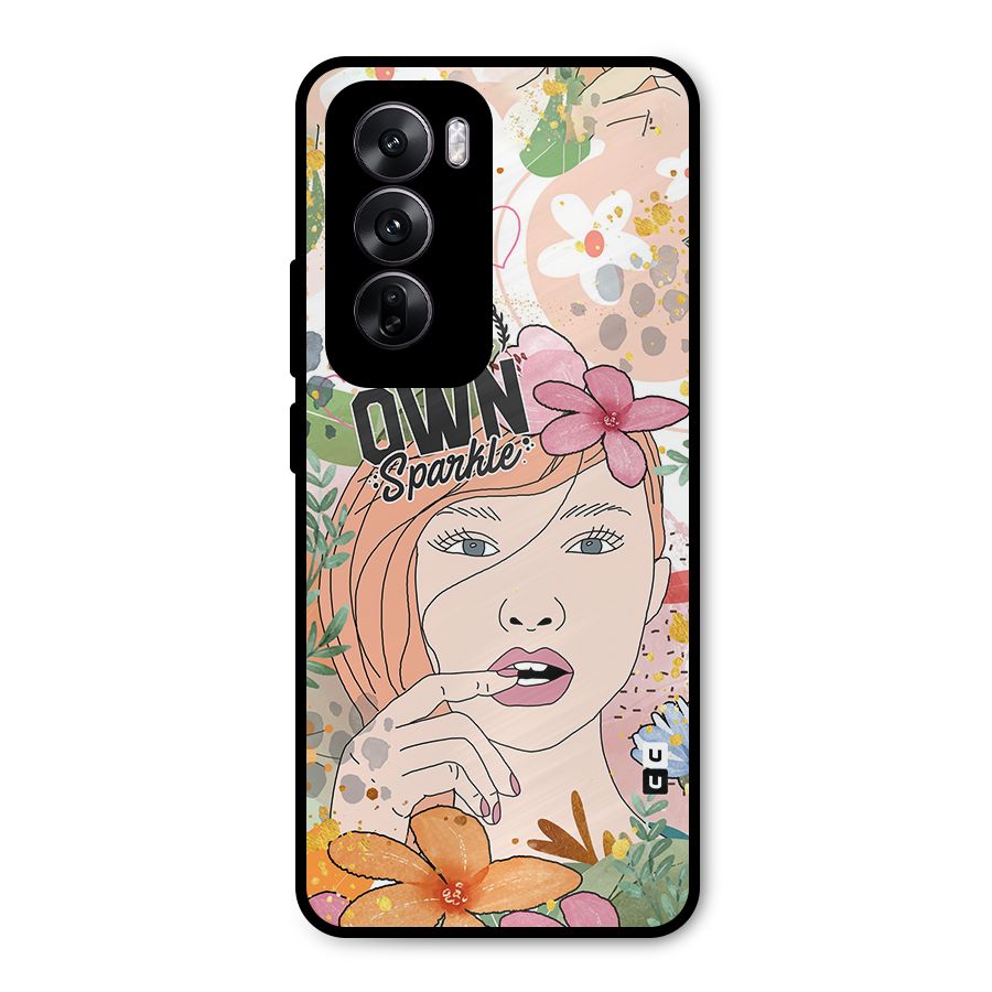 Be Your Own Sparkle Metal Back Case for Oppo Reno12