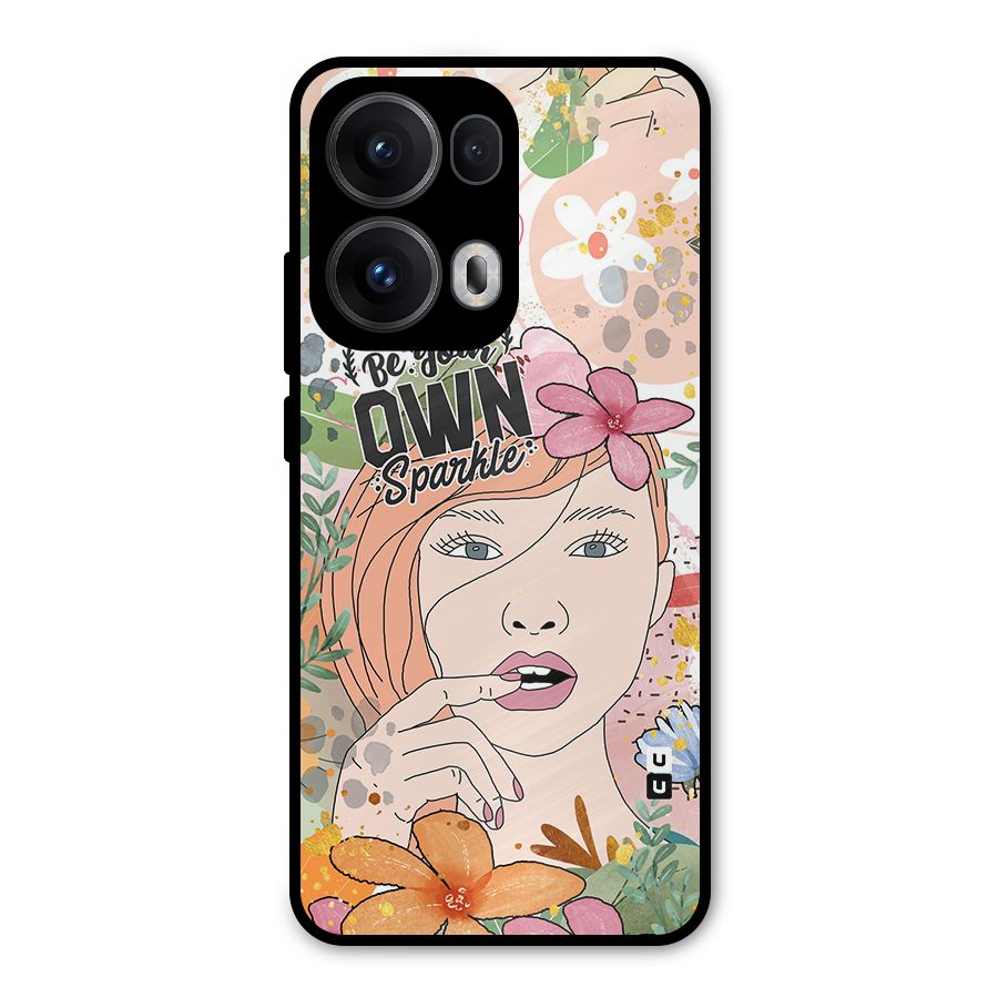Be Your Own Sparkle Metal Back Case for Oppo Reno13 Pro