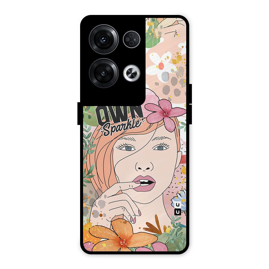 Be Your Own Sparkle Metal Back Case for Oppo Reno8 Pro 5G