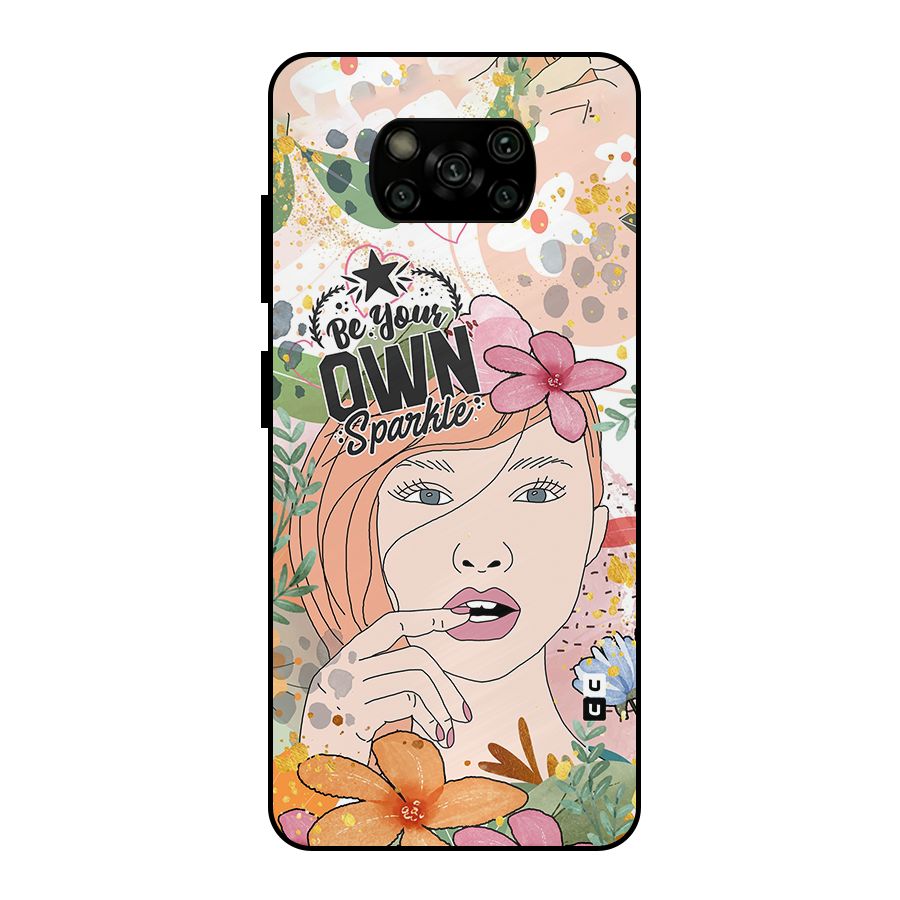 Be Your Own Sparkle Metal Back Case for Poco X3