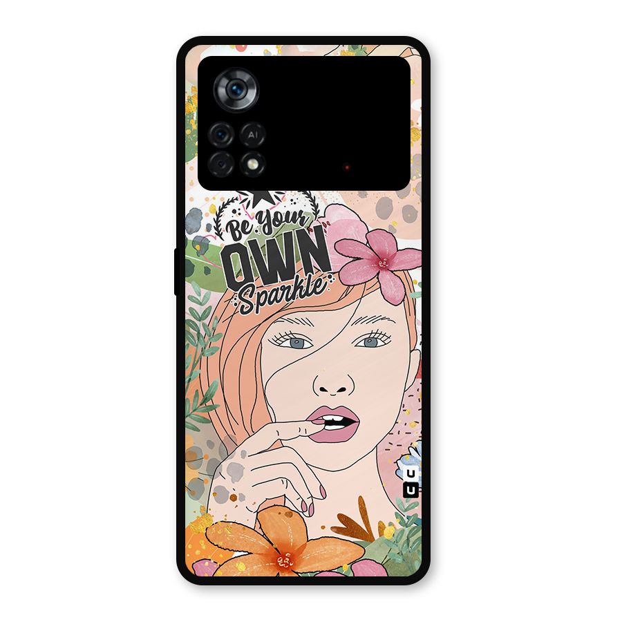Be Your Own Sparkle Metal Back Case for Poco X4 Pro 5G