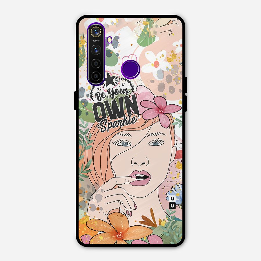 Be Your Own Sparkle Metal Back Case for Realme 5 Pro