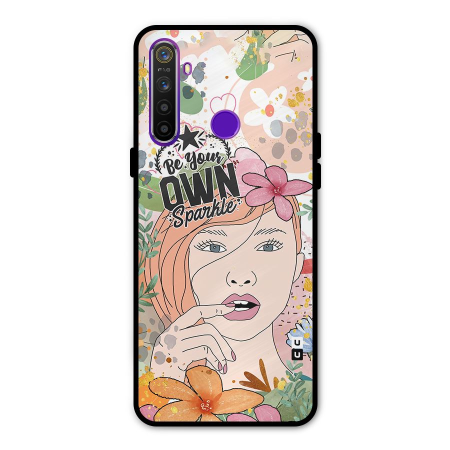 Be Your Own Sparkle Metal Back Case for Realme 5i
