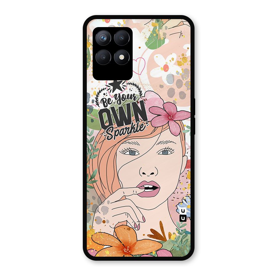 Be Your Own Sparkle Metal Back Case for Realme 8i