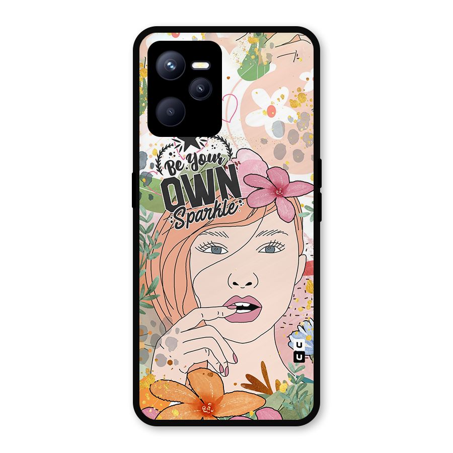 Be Your Own Sparkle Metal Back Case for Realme C35