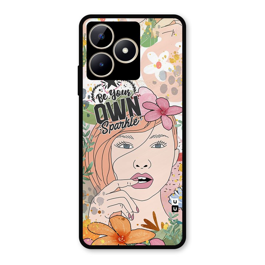 Be Your Own Sparkle Metal Back Case for Realme C53